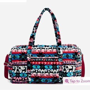 Vera Bradley Large Duffel Bag in Fleece Nordic Stripe Multi NWT